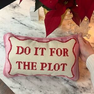 Anthropologie Inspired Pink and Red Holiday Pillow